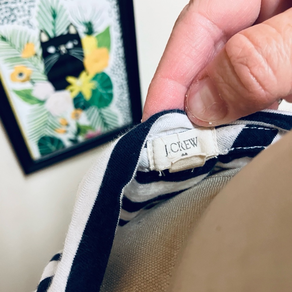J. Crew Navy and White Striped V-Neck Tee - Picture 6 of 6